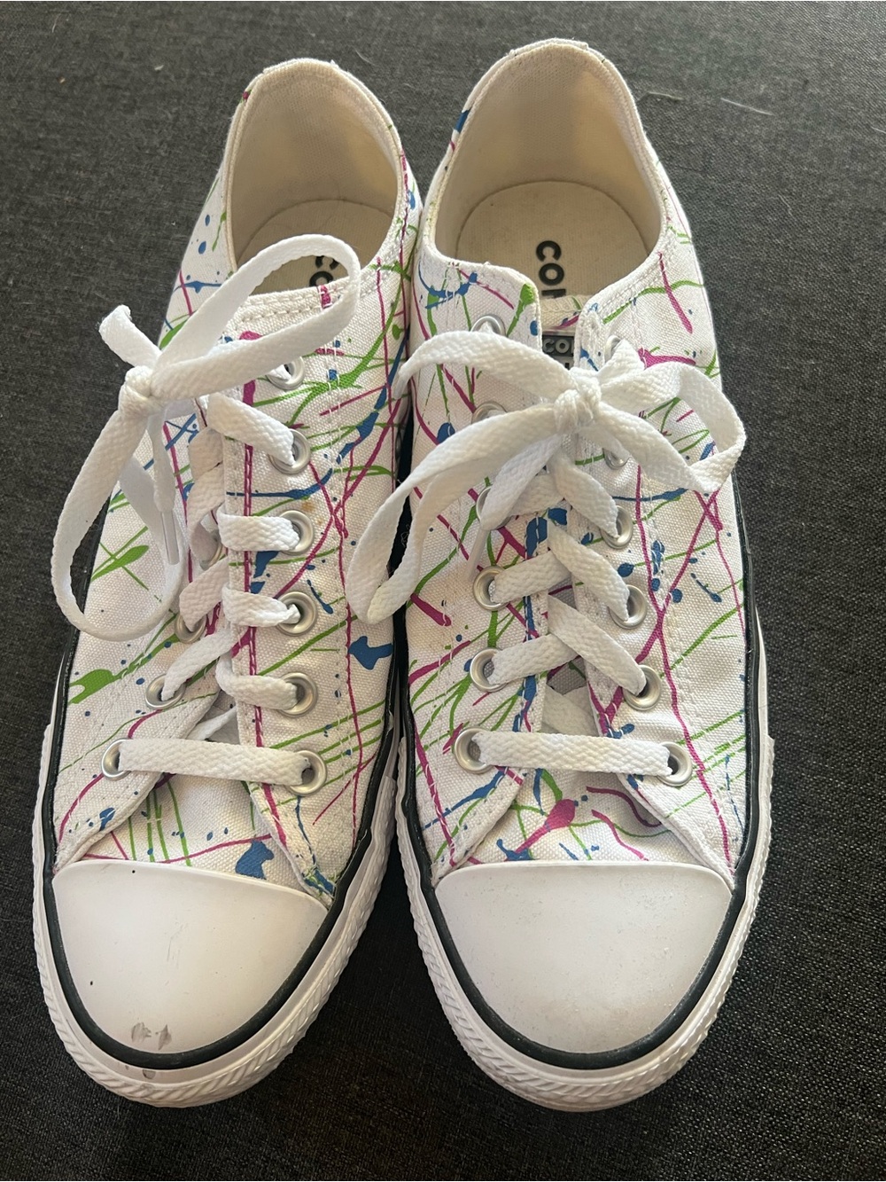 Converse Women’s White Paint-Splatter Low Top Sneakers